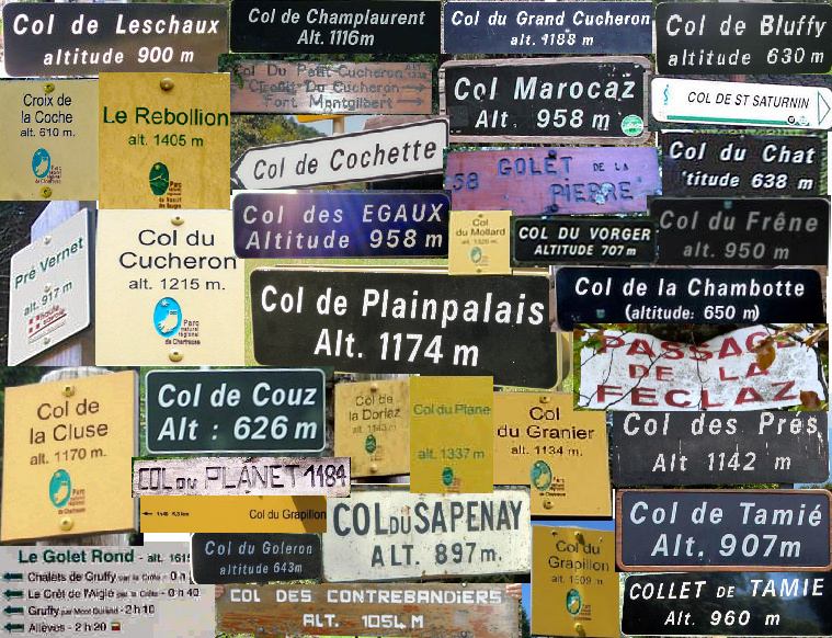 Panneaux des cols divers