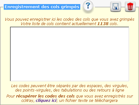 Liste de cols Liste de cols