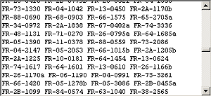 Codes séparés par des espaces