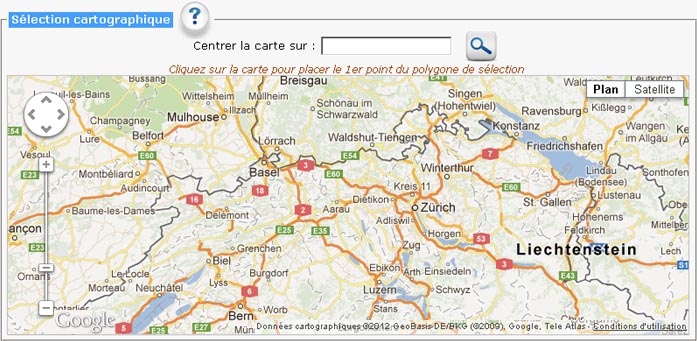 Sélection géographique sur Google Maps