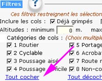 Sélectionner toutes les catégories